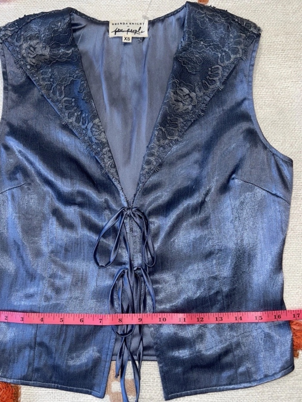 🆕 Free People x Brenda Knight Satin and Lace Maxi Skirt & Vest Set XS - Picture 12 of 16